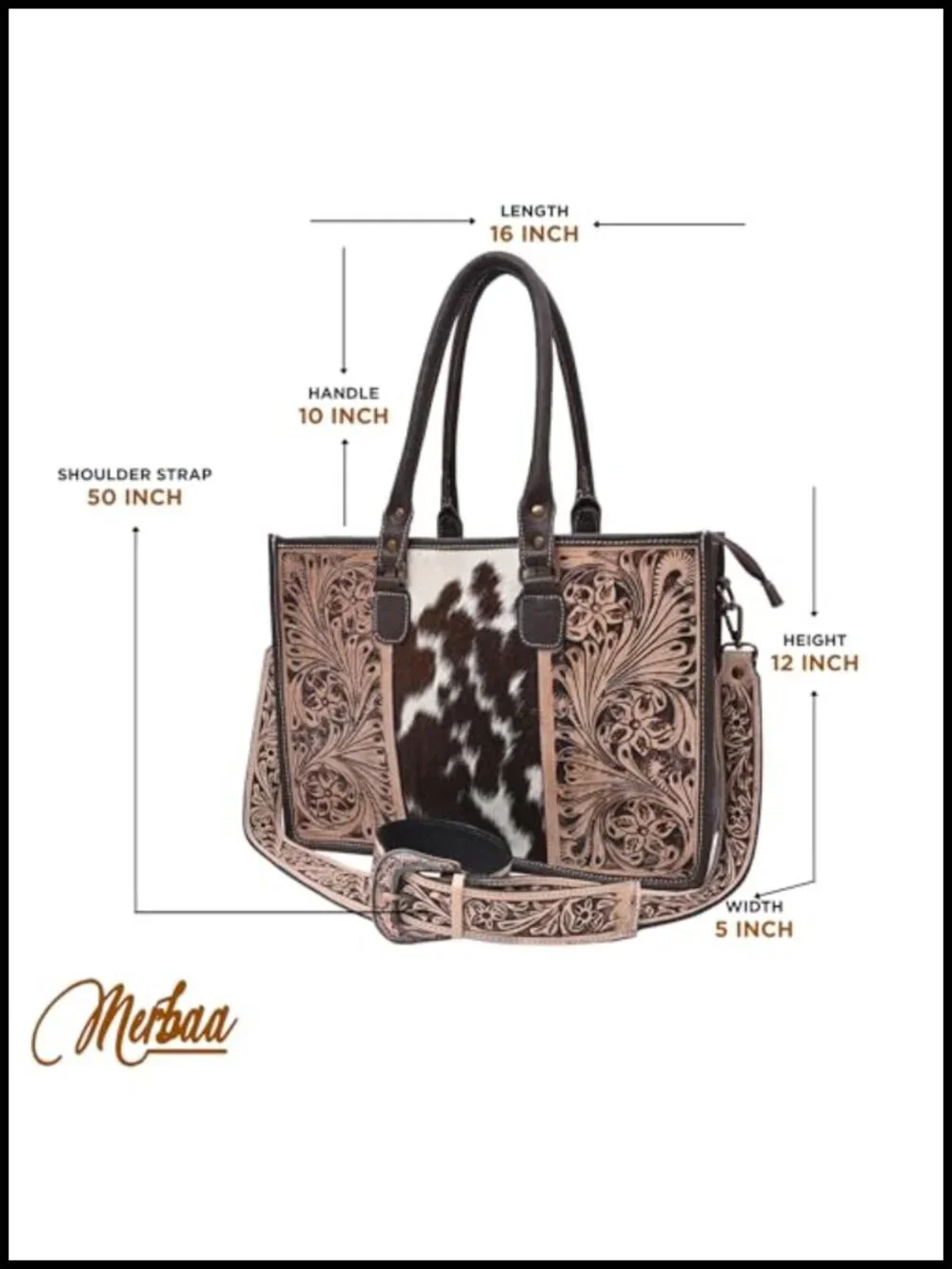 Vegetable Tanned Cowhide Leather Messenger Shoulder Bag Crossbody Purse